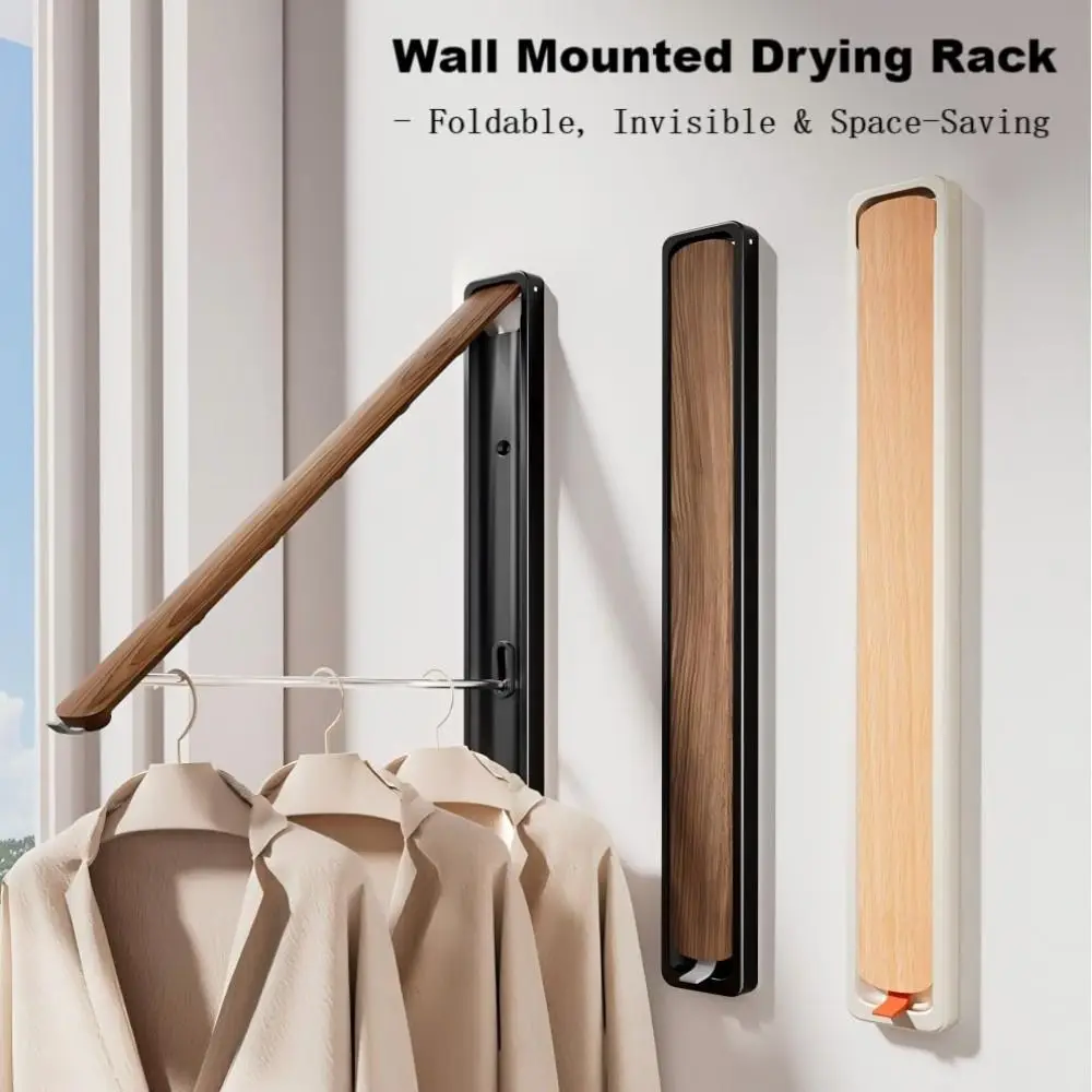 

Aluminum Material Foldable Clothes Drying Rack No Drill Installation Multi-Functional Wall Mounted Rack Space Saving Design