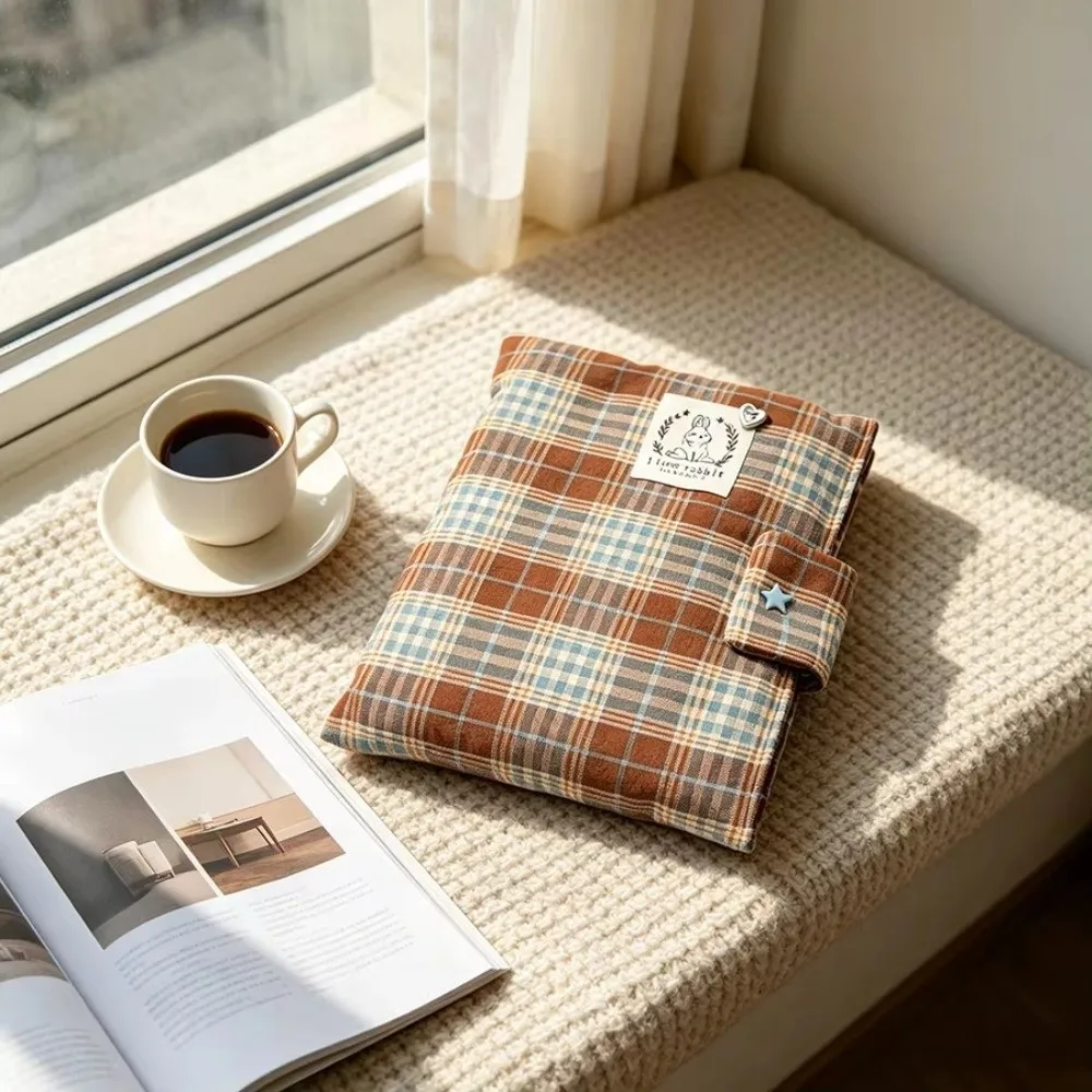 New 6-7 Inch E-Reader Sleeve Thick Padded Soft Lined Ebook Reader Pouch Shockproof Plaid Fabric Protective Storage Bag