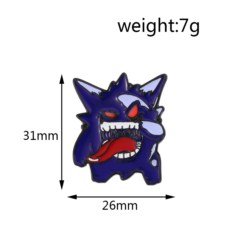 Anime Cartoon Pokemon Enamel Pins Gengar Brooches Brooch Bag Clothes Metal Badge Collection Jewelry Kid Gift