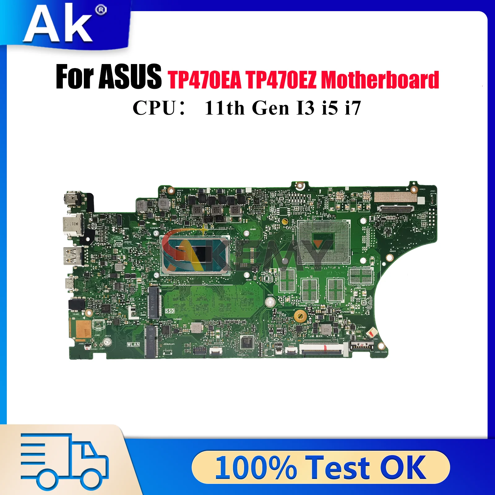 

Материнская плата TP470EA для ноутбука ASUS VivoBook Flip TP470E TP470EZ TP470EA, материнская плата для ноутбука с 11-го поколения I3 i5 i7 100% тест в порядке
