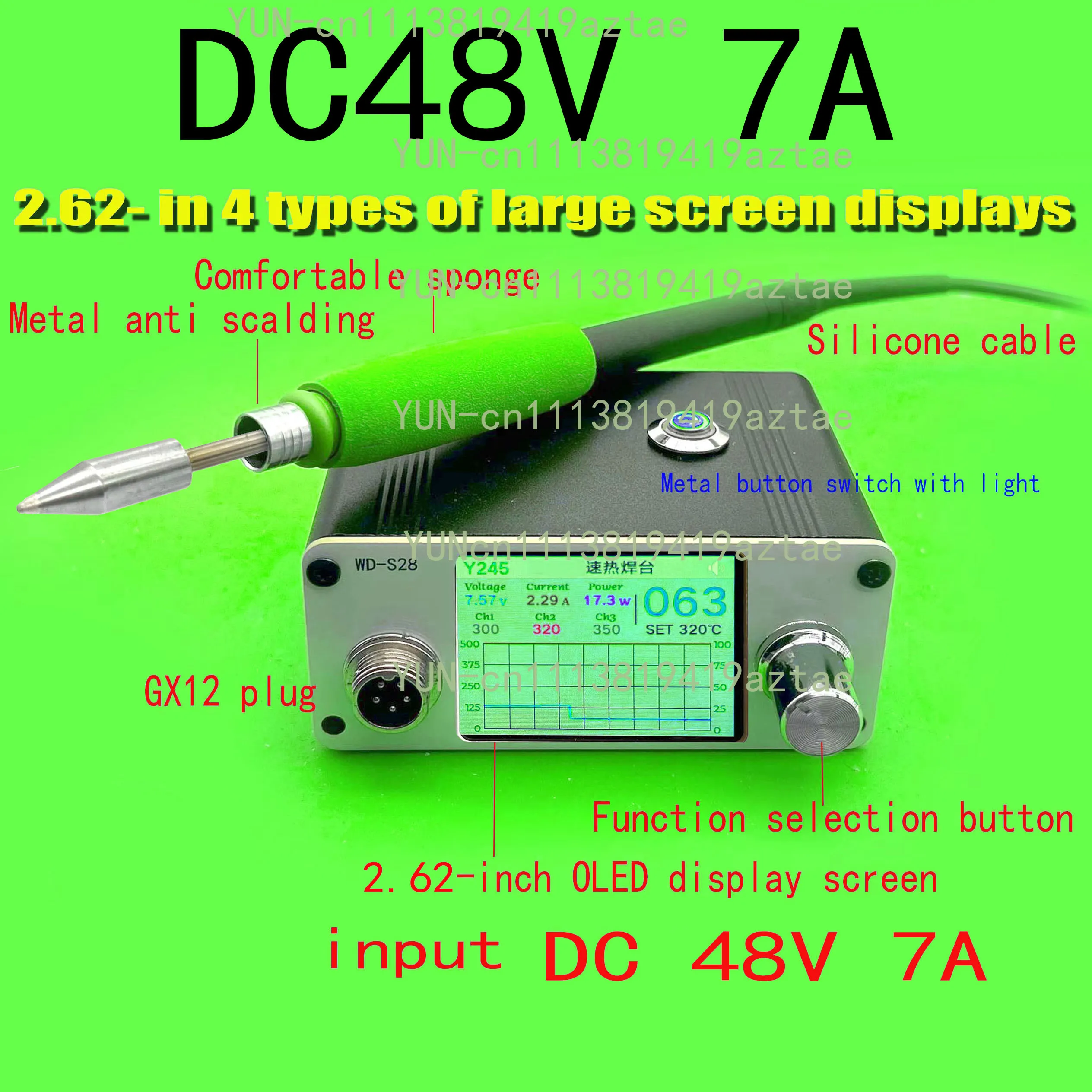 2.62-in 4 display interfaces Electric Soldering Iron mini Soldering Station Controller INPUT DC 48V 7A C470 Control Board