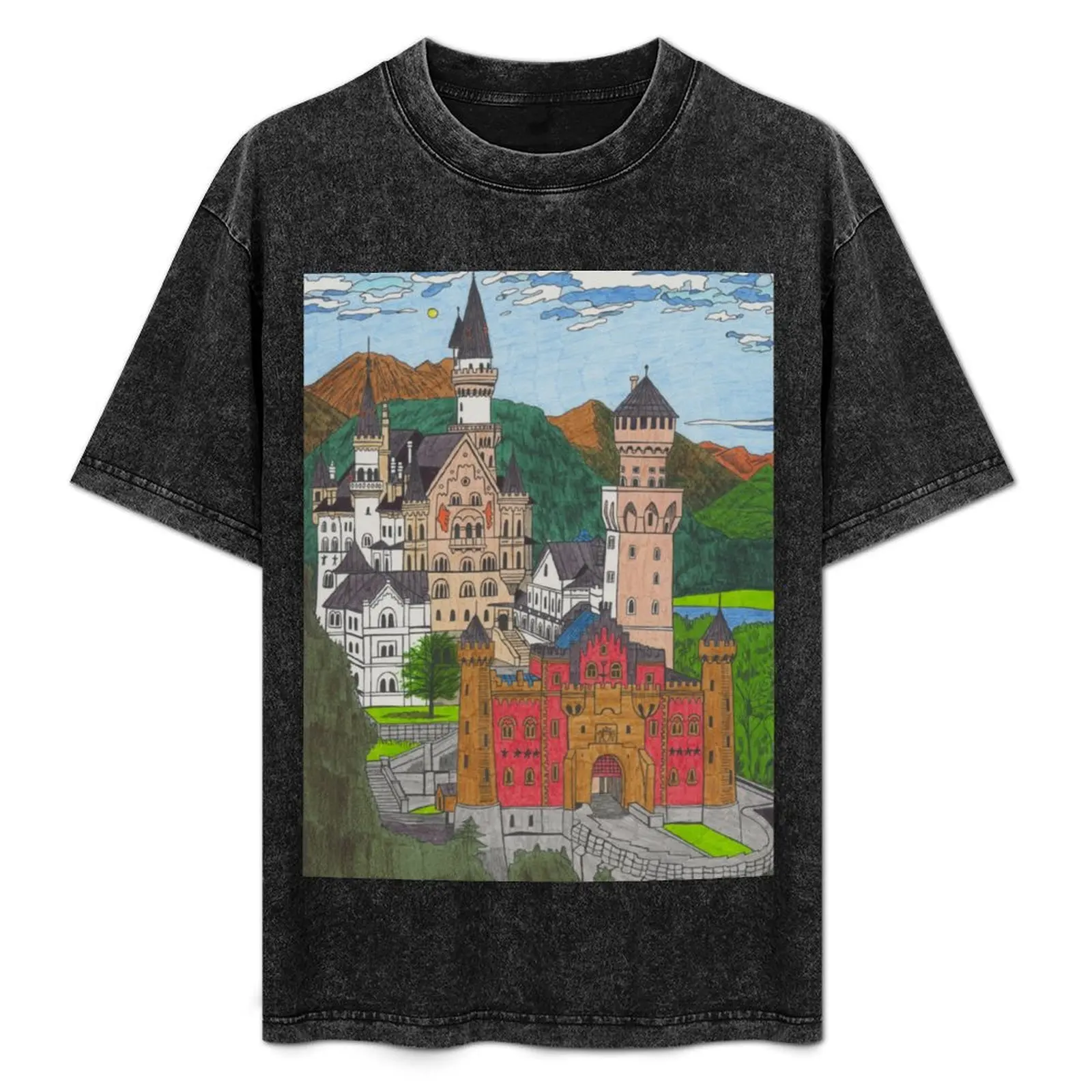 Neuschwanstein Castle T-Shirt cute tops animal prinfor boys custom shirt blanks tee shirts for men