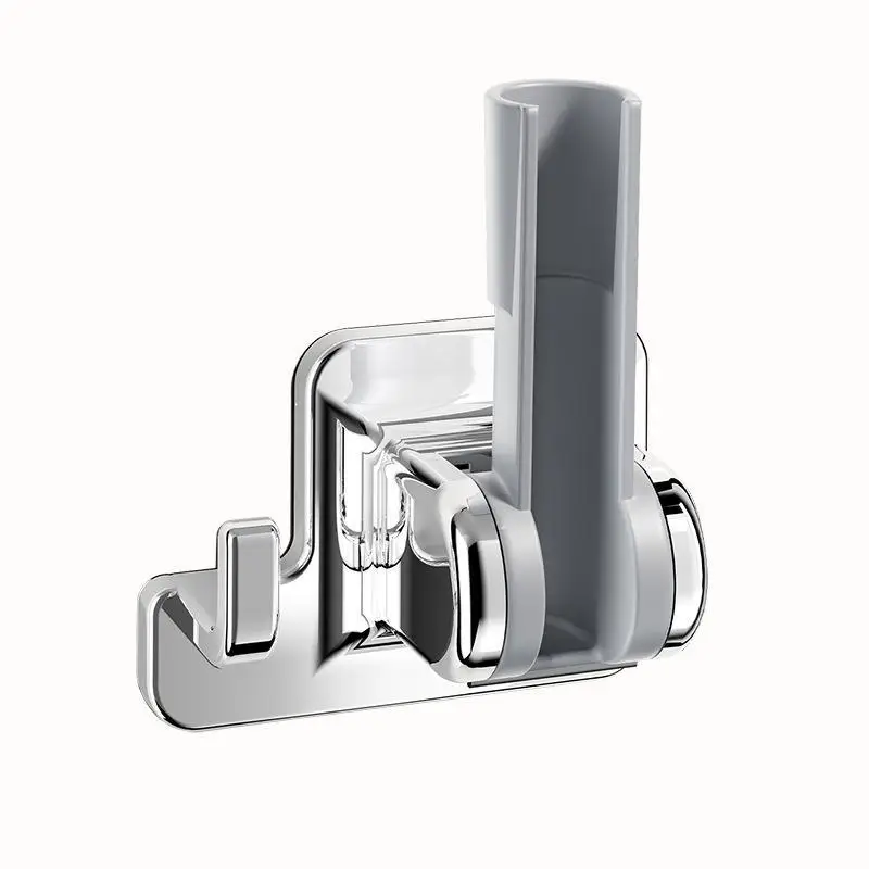 Shower Head Holder 90 Degree Rotatable Adhesive No Drilling Bathroom Wall Mount No Punching Large Rotating Shower Seat
