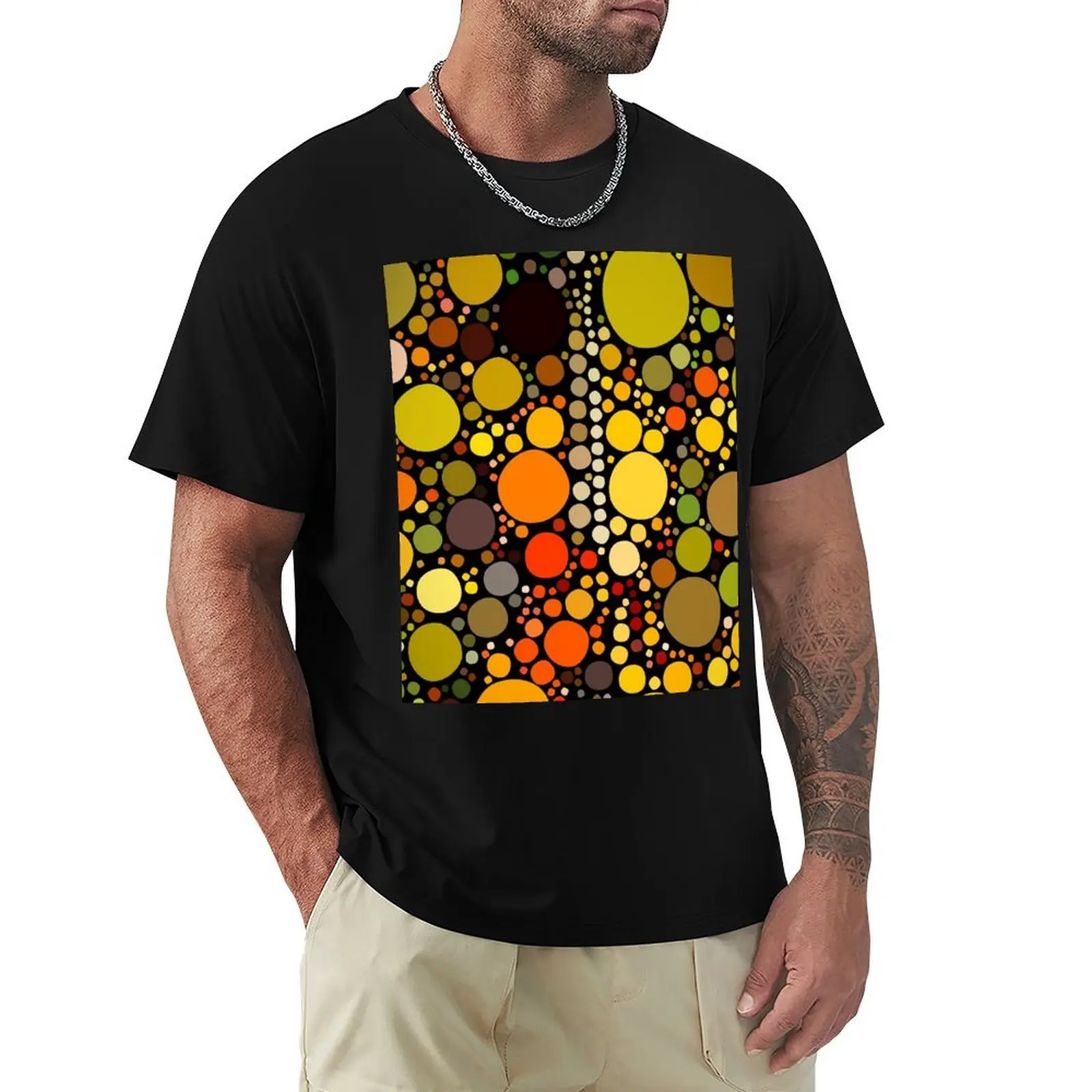 

1980s brown green orange circles mid century modern T-Shirt Work Style Casual T-Shirt