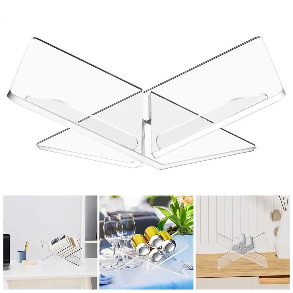 Acrylic Bookshelf Book Display Rack Space-saving Acrylic Book Holder Easy-to-install Rack for Home Study Kitchen Display Stand