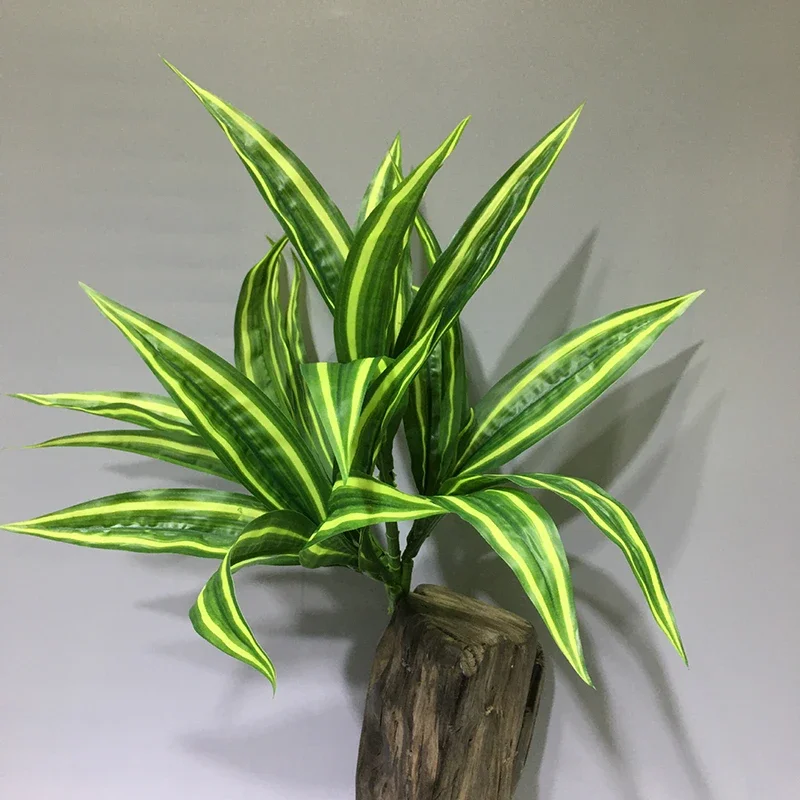 13in Künstliche Pflanzen Wand Palm Blätter Tropical Gefälschte Dracaena Baum Lilie Bambus Kunststoff Magnolia Laub Für Home Garten Decor – Detail 11