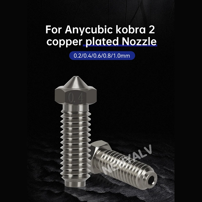 Wholesale 3D Printer Nozzle 1~10pcs Plated Copper For Anycubic Kobra 2  For Kobra2/Kobra2 Pro/ Max/Kobra2 Plus/Neo