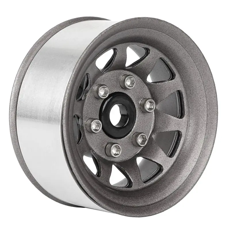 B78B-Rim For RC 1/10 D90 TF2 Tamiya CC01 LC70 MST Compatible 10-Spoke Metal Beadlock Wheel Set- 4Pcs 1.55