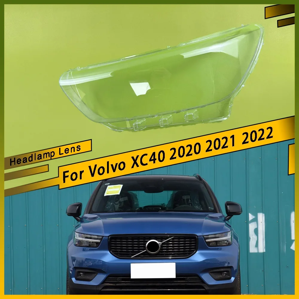 

For Volvo XC40 2020 2021 2022 Car Headlamps Cover Headlights Shell Replace Transparent Lampshade Replace Plexiglass Lens