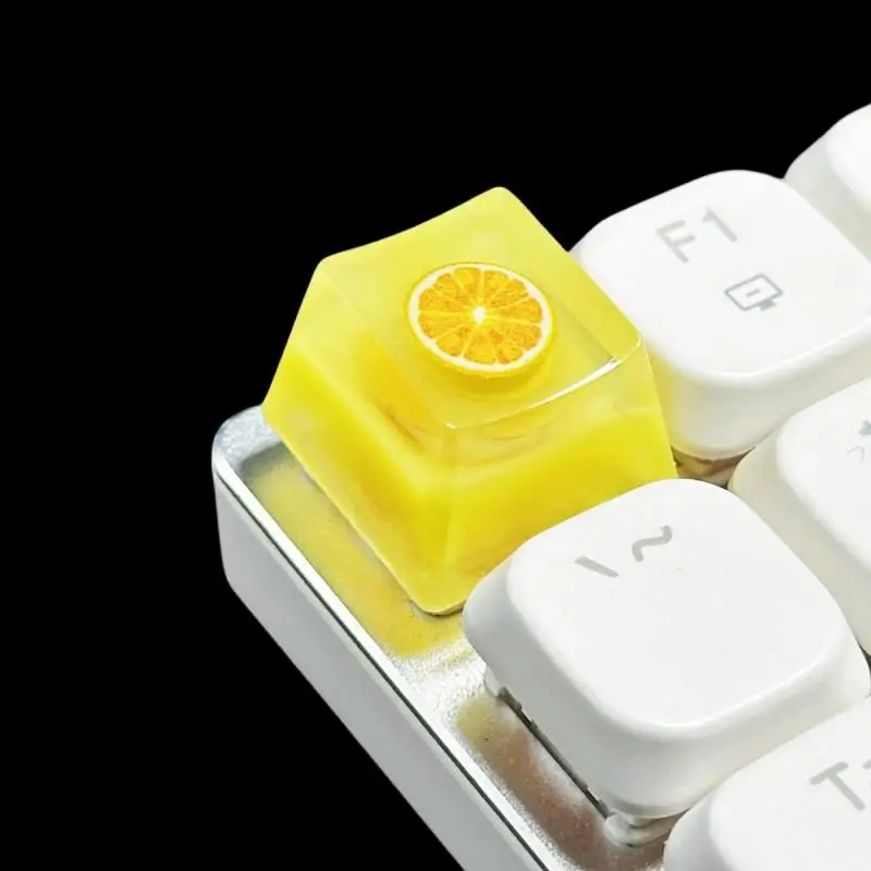 1Pcs Cute Cartoon Fruits Key Cap Personalized Resin Key Cap Universal Cross Axis Keyboard DIY Accessories