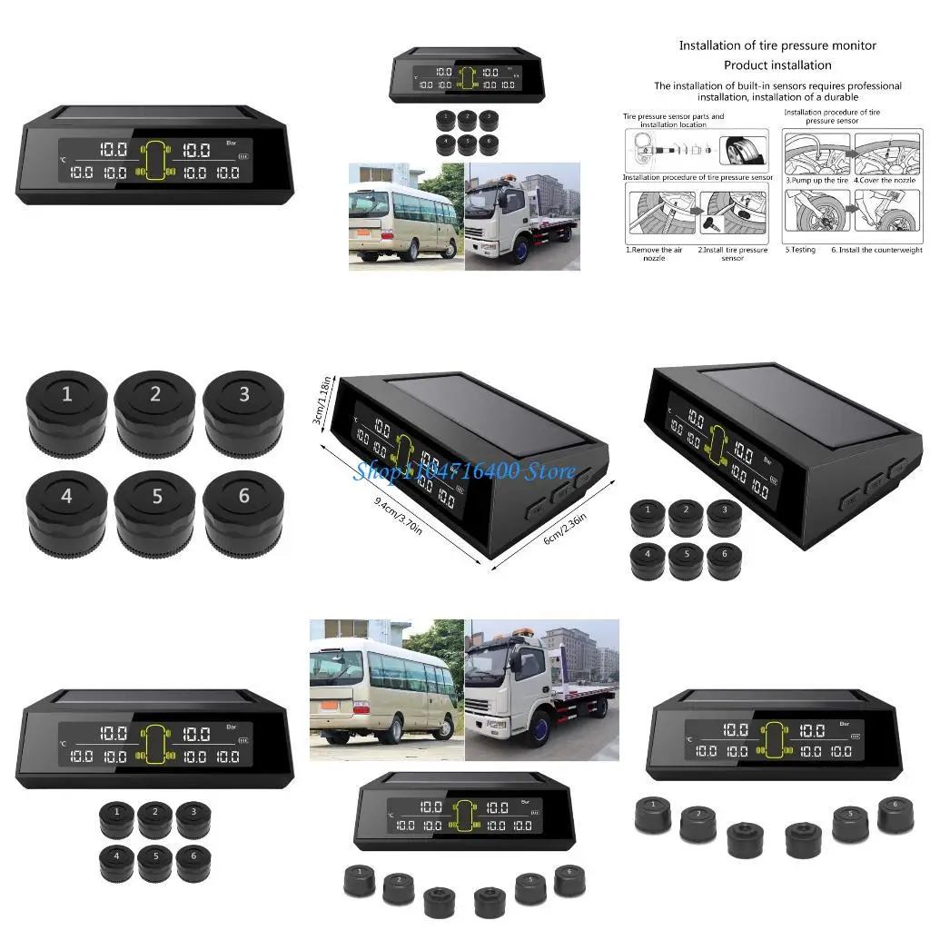 

y1gd 6-колесная система контроля давления в шинах для автофургонов и грузовиков, устройство сигнализации на солнечной энергии