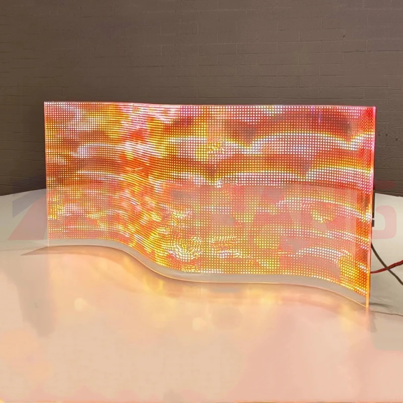 

Transparent Advertising Display Screen Adhesive Video Wall Led P8 Flexible Transparent Led Screen on Glass