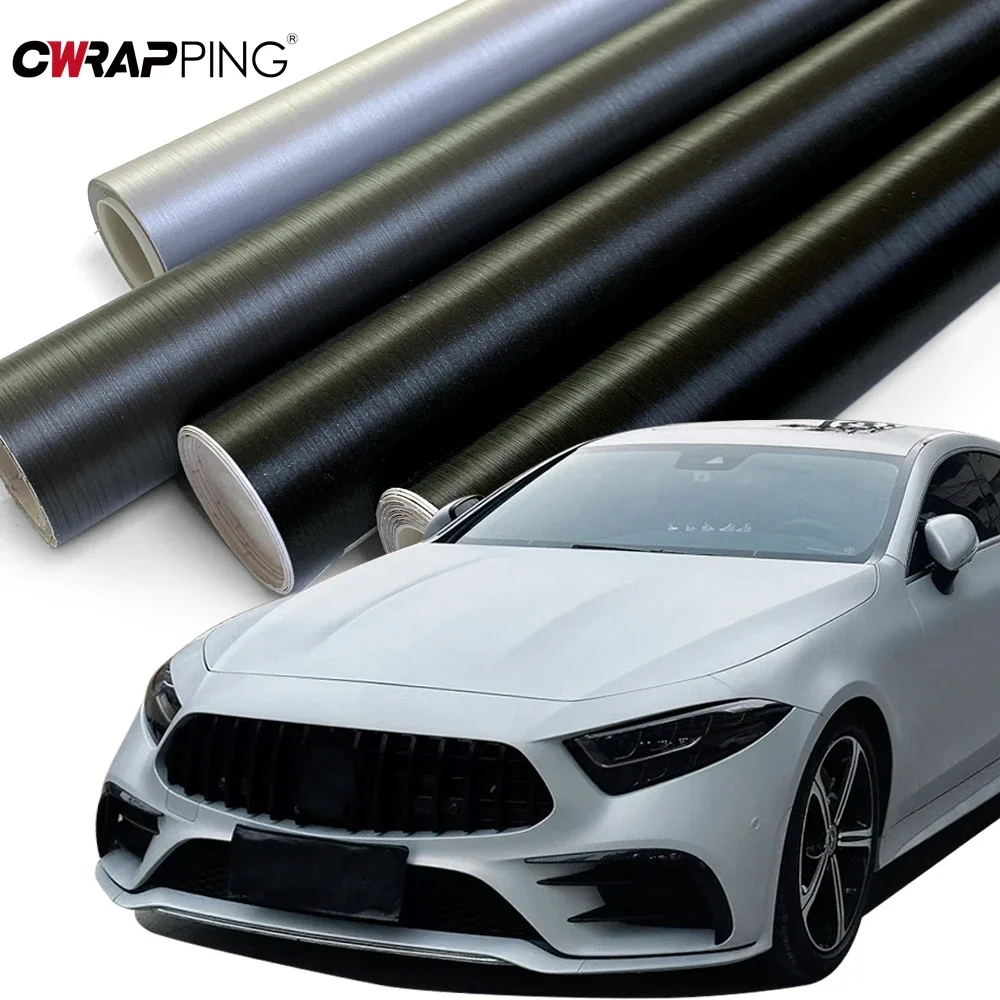 Car Brushed Aluminum Vinyl Film Car Waterproof Stickers Auto Interior and Exterior Matte DIY Protective Film for Car Accessories