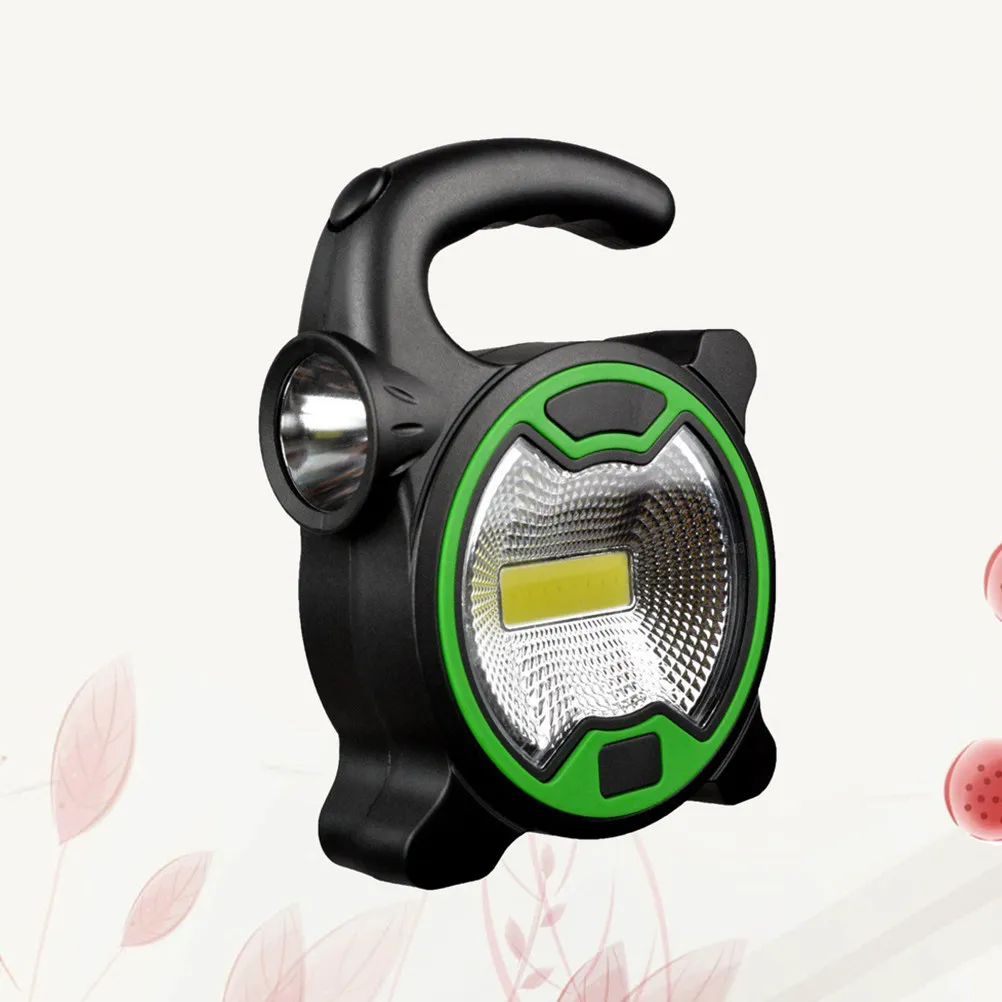 Portable COB Work Light Handheld Spotlight Camping Lantern Green LED Flashlight for Emergency Night Use