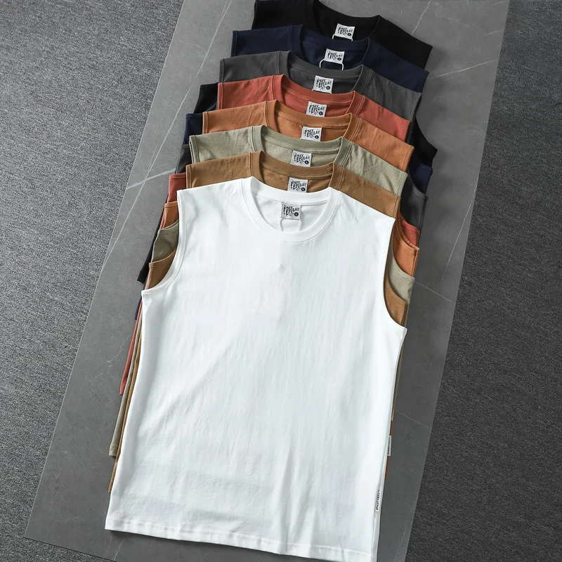 メンズノースリーブTシャツ,ラウンドネック,ウォッシュドスポーツシャツ,無地,コットン100%,カジュアルスタイル