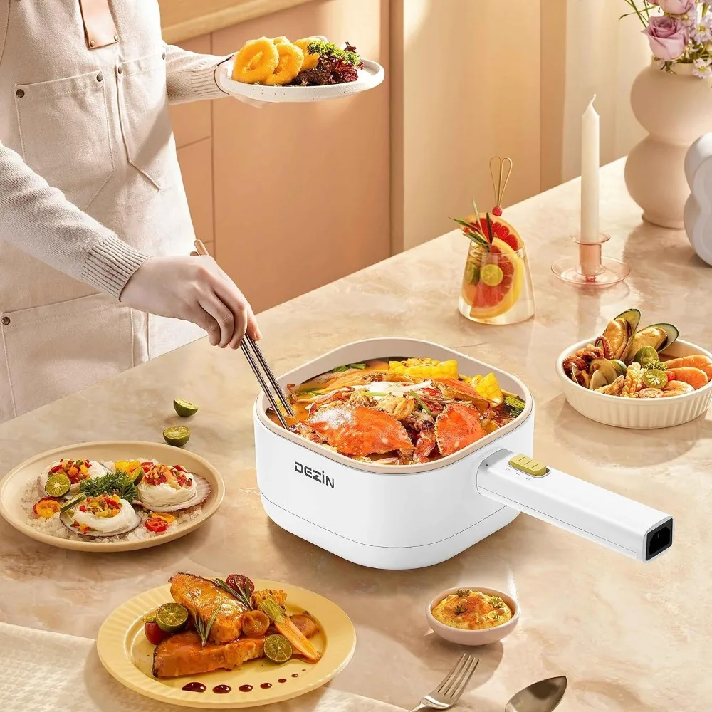 หม้อต้มไฟฟ้าพร้อมหม้อนึ่ง2L หม้อไฟฟ้าแบบนอนสติ๊ก