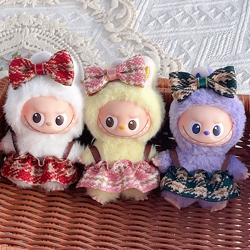 Mini vestiti per bambole in peluche da 10 cm Accessori per abiti per la Corea Kpop Exo Labubu 4.0 vestito Abbigliamento Regalo Solo vestiti e senza bambole
