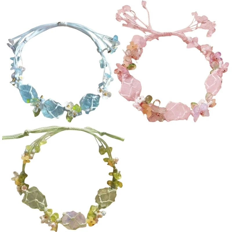 

Adjustable Energys Stone Bracelet Raws Natural Gemstones In Braided Designs Elegant Fashion Accessory For Meditation