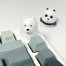 Cute Panda Keycaps NJ80 6mm Knob Mechanical Keyboard Keycaps Accessories Personalized Cartoon Animal Knob Replacement Keycaps