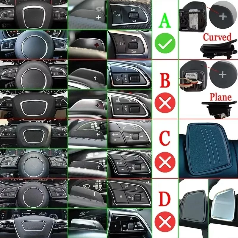For Audi TT MK2 8J A5 S5 A4 B8 A3 S3 8P Q5 8R Q7 A6 C6 R8 Sline 2005-2011 Car Steering Wheel DSG Shift Paddle Extension Stickers