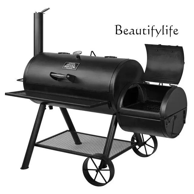 Heavy outdoor courtyard home hotel commercial large smoked charcoal grill 2.5mm steel plate