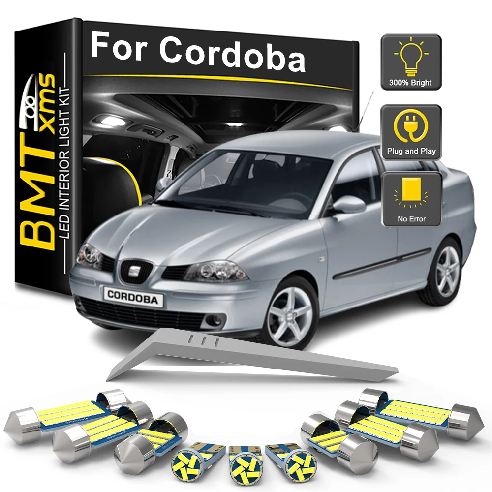 

BMTxms 11Pcs For Seat Cordoba MK3 6L 6L2 2003 2004 2005 2006 2007 2008 2009 Car LED Interior Light Bulb Kit Dome Trunk Reading