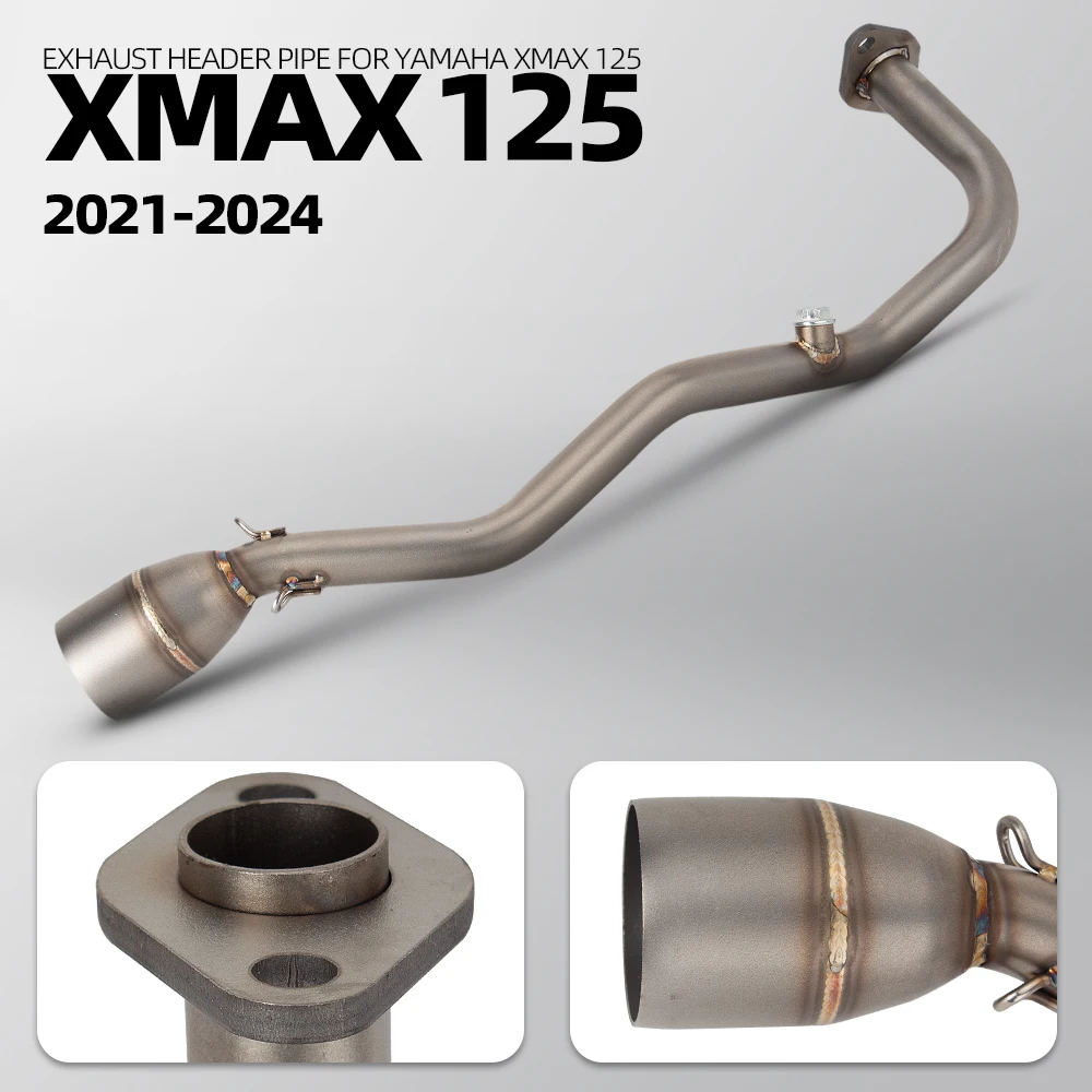 

Full System Motorcycle Exhaust For YAMAHA XMAX125 XMAX 125 2021-2024 Slip On Stainless Steel Header Front Link Pipe