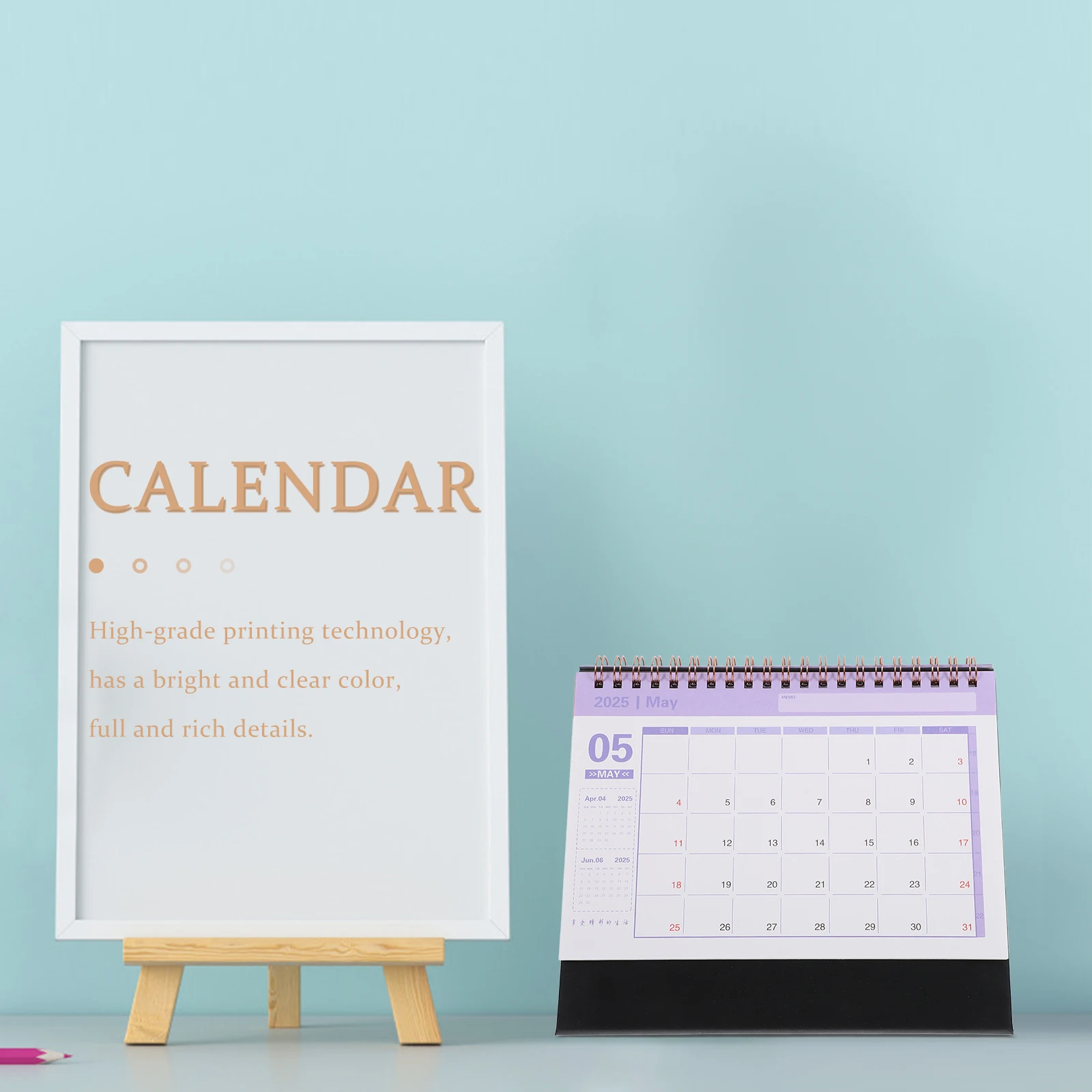

English Version Desk Calendar 2025 Lightweight Portable Daily Month Display Changeable Spiral Table Top StandingDecoration