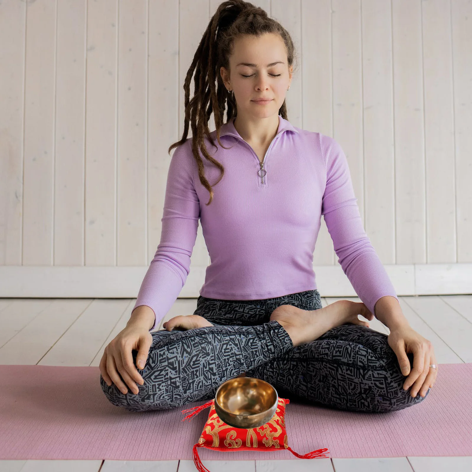 اليدوية جرس الموسيقى وسادة وعاء الصوت التبتية حجم التأمل حصيرة لليوجا الاسترخاء العلاج الصوتي #5