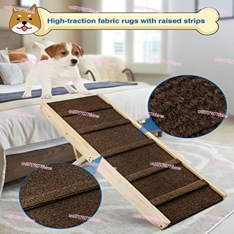 

Wooden Household Creative Foldable Dog Enough Ladder Portable Adjustable Height Solid Dog Climbing Frame Bed Inclined Ladder