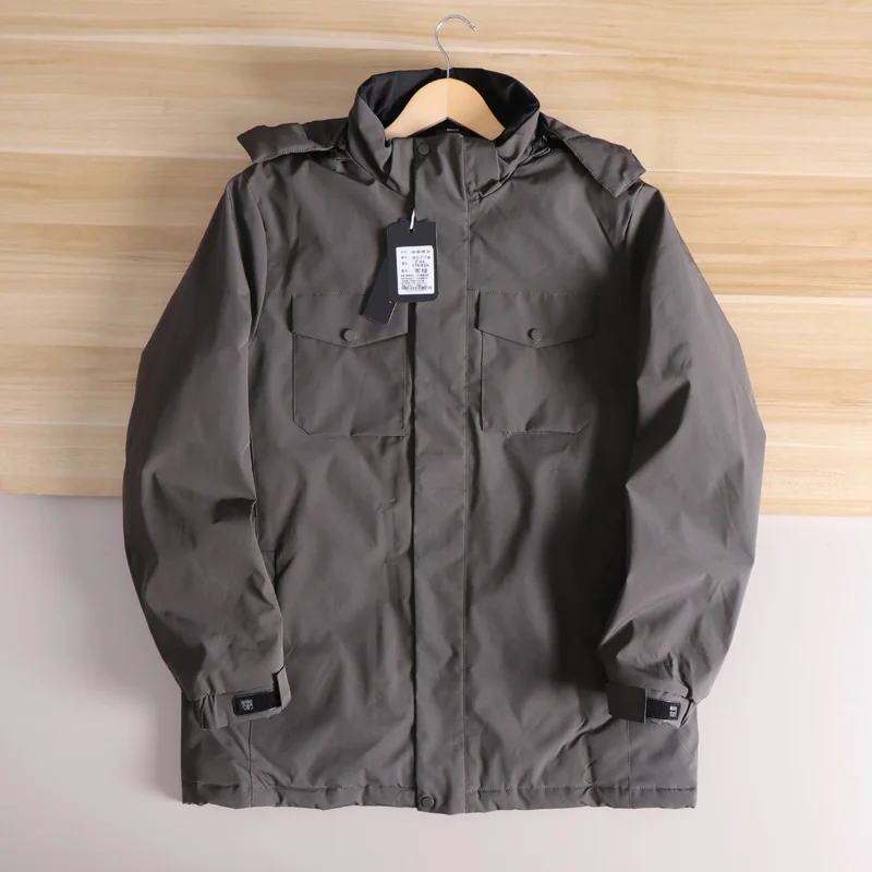 الفاخرة الصيد القطن Jaet الرجال في الهواء الطلق الدافئة عادية منتصف طول ملابس العمل معطف مقنع Faion الحضرية Sle الوقوف صالح