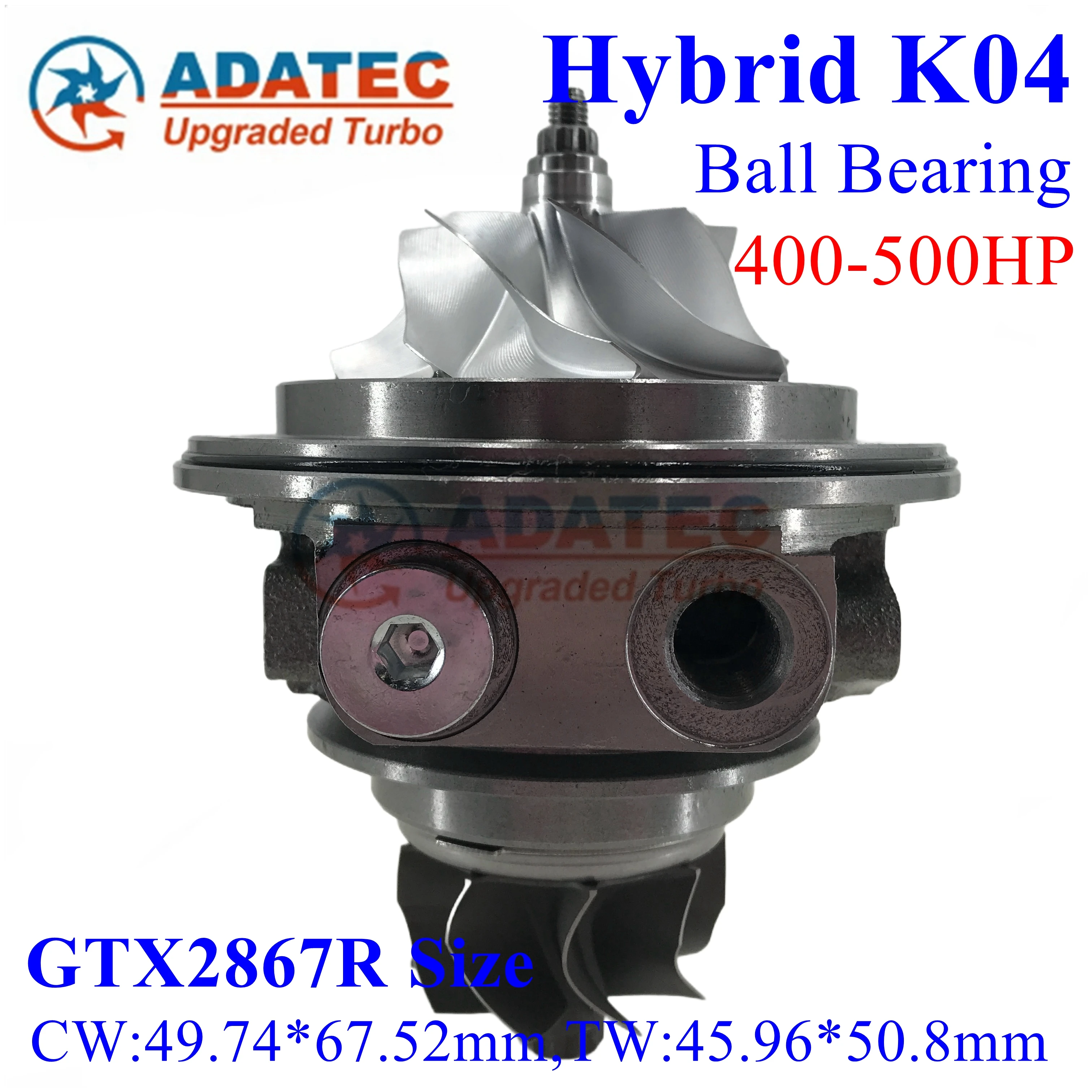 

Гибридный турбокомпрессор K04 GTX2867R с шарикоподшипниками, картридж 06F145702C, 400-500 л.с., 53049880064, турбинный блок CHRA для Volkswagen Golf VI 2.0 R