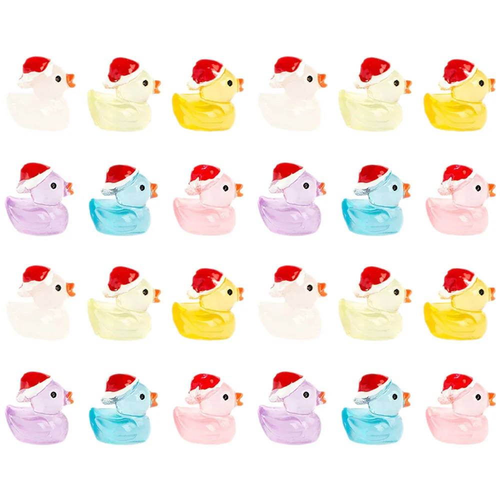 30 Pcs Christmas Duck Toys Mini Animals Figures Room Resin Ducks Micro Landscape Tiny Miniature Figurine