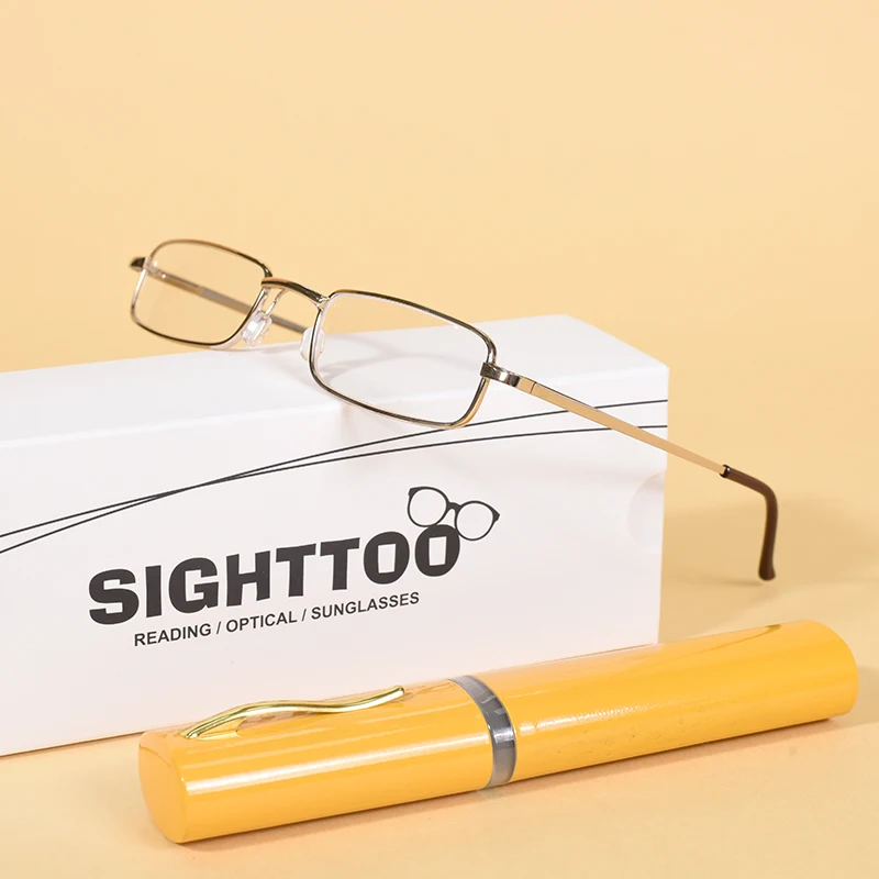 نظارات قراءة رفيعة خفيفة الوزن محمولة مع حافظة أنبوبية نظارات قارئ للرجال والنساء نظارات صغيرة الحجم #1