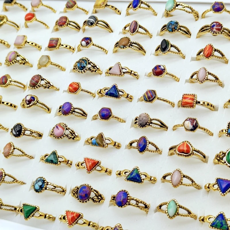 مجوهرات معدنية للنساء مجوهرات إصبع ، مقاسات خواتم الزفاف لحفلات خلع الملابس ، مزيج ومطابقة ، بيع بالجملة ، 30: 50: 50