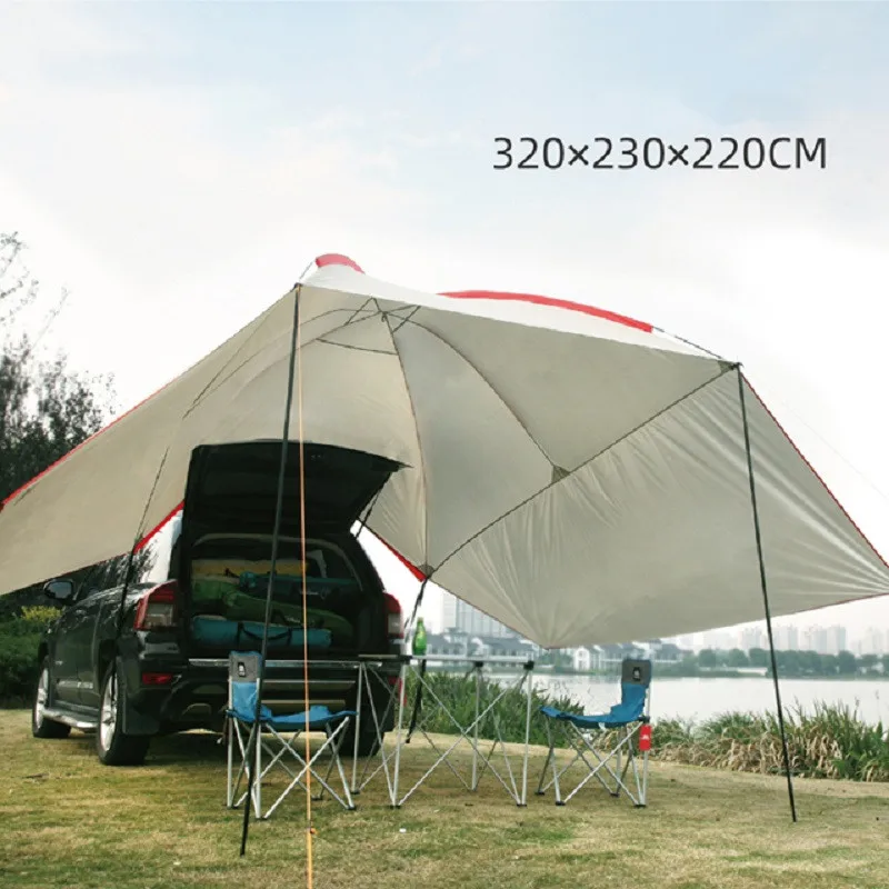 Waterproof UV Car Tail Sky Curtain Car Rear Canopy Outdoor Camping Tent AwningCar Shelter for Traveling Sunshade for Camping