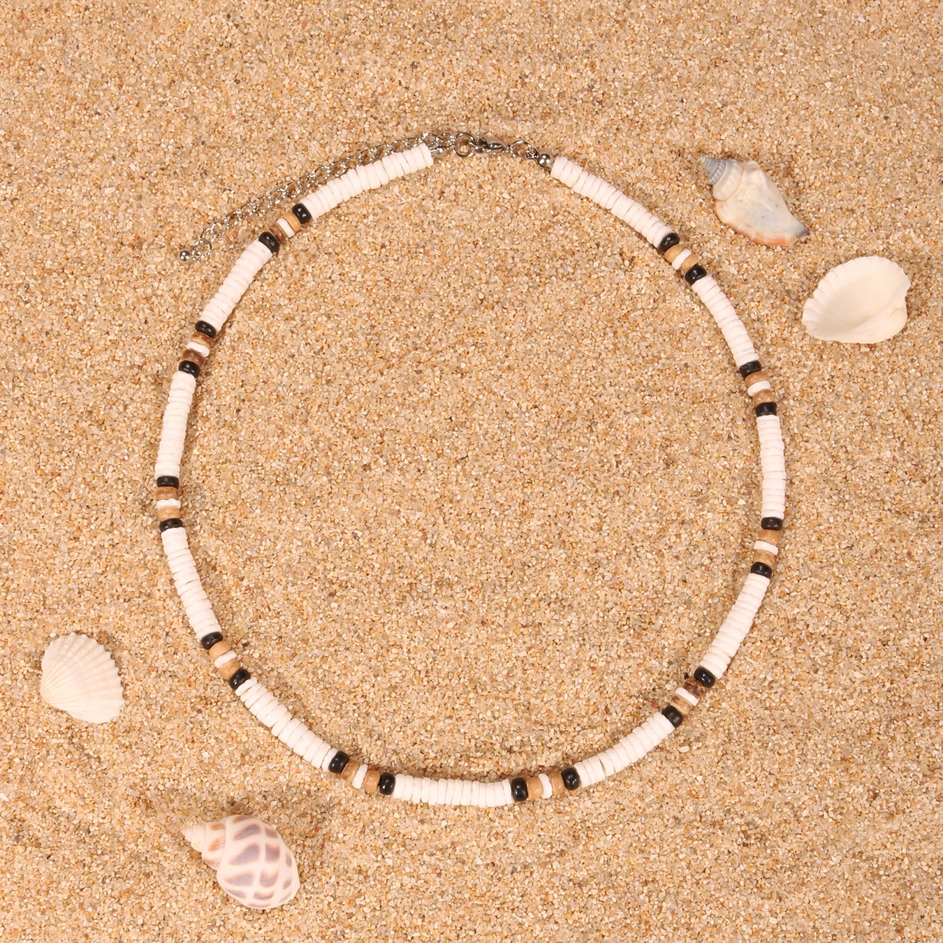 1pc moda verão praia bohemia natural branco concha contas colar para homem mulher surfista colar homem jóias