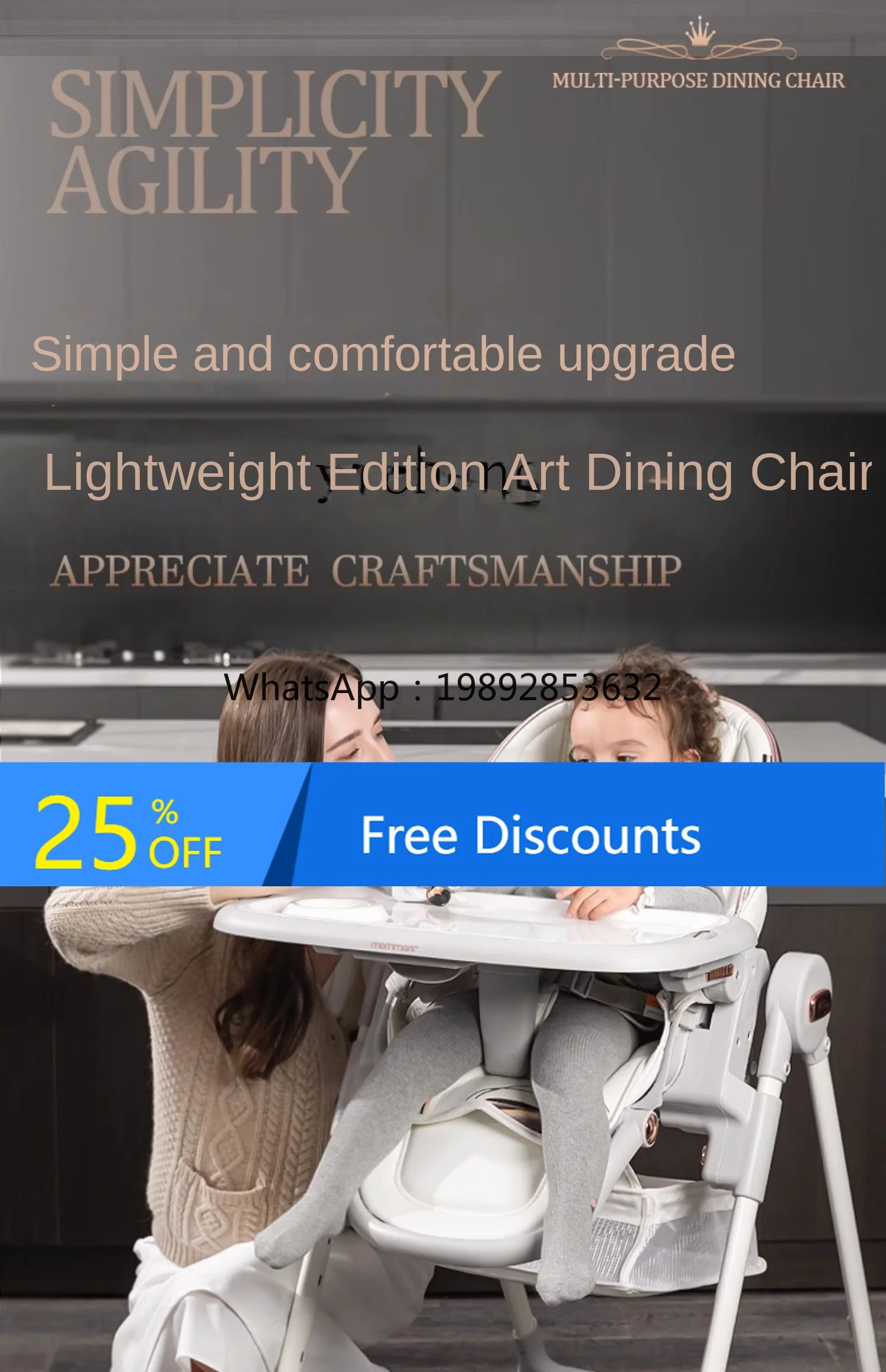 

AG Baby Dining Chair Eating Seat Household Foldable Multifunctional Portable Children