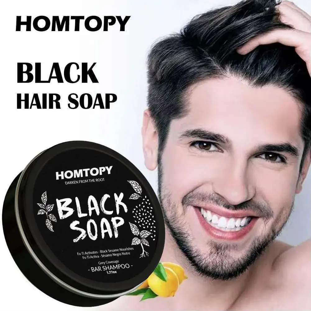 Neue 50g Polygonum Multiflorum Schwarz Haar Seife Verdunkelung Shampoo Bar Reparatur Grau Weiß Farbe Farbstoff Gesicht Haar Körper Shampoo