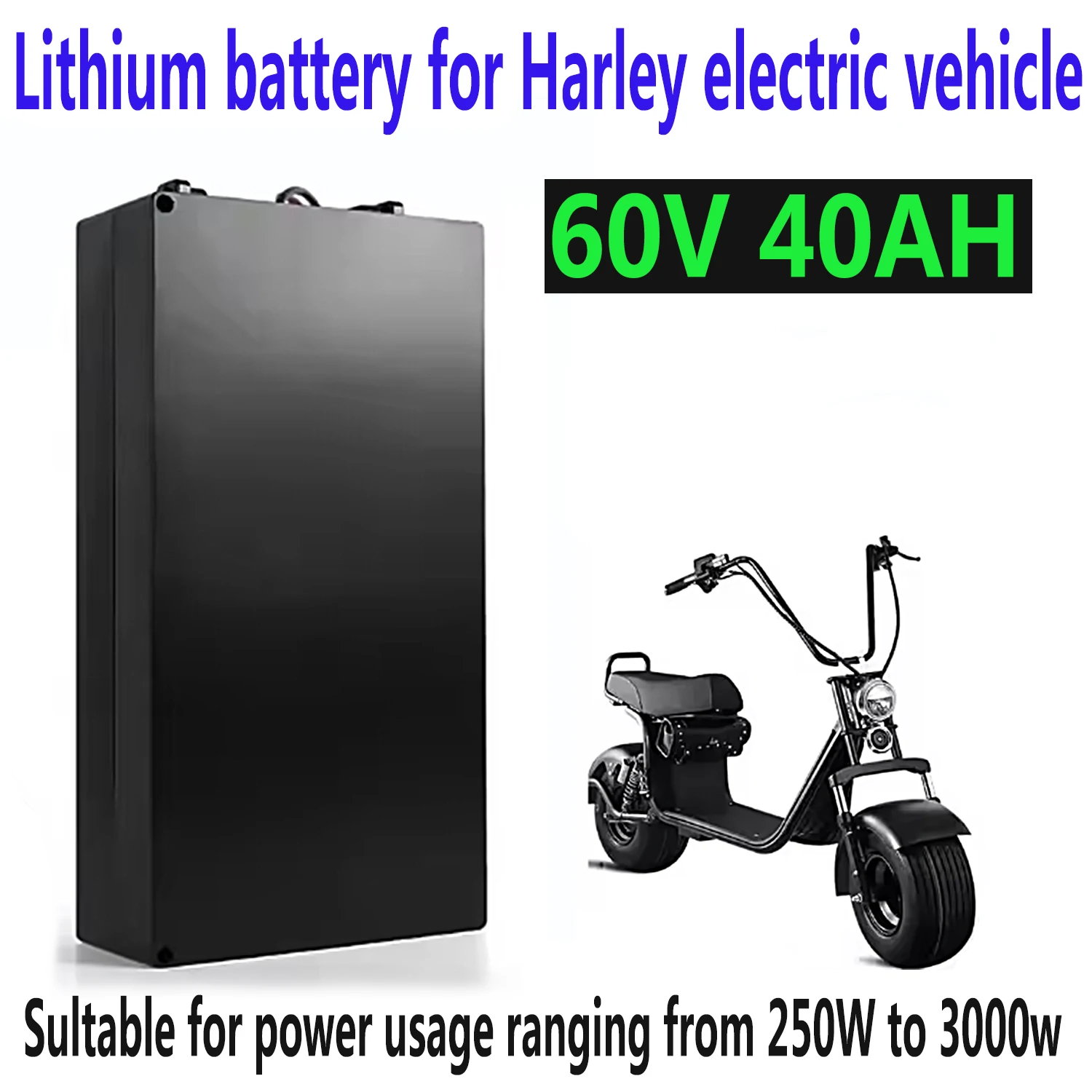60V 10Ah-40AH 18650 Lithium Batteries For Harley Two Theeled Electric Motorcycle Battery Waterproof Foldable Scooter