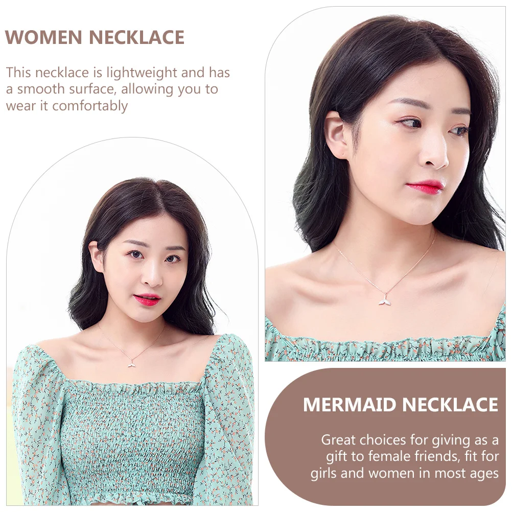 

1pcs Fish Tail Necklace For Women Elegant Clavicle Chain Mermaid Pendant Jewelry Gift Fashion Necklaces For Her