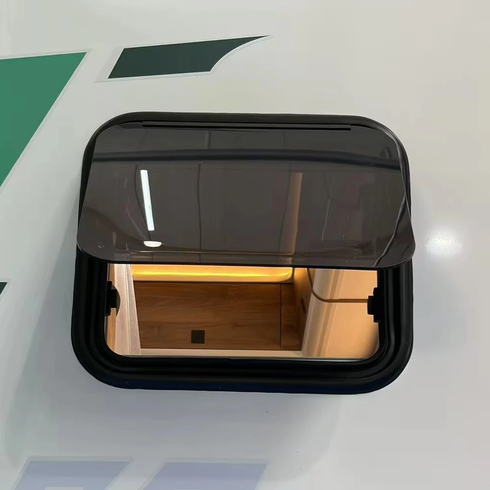 Fenêtre d'angle universelle pour camping-car avec store jour et nuit, cadre en aluminium étanche pour conversion de fourgonnette