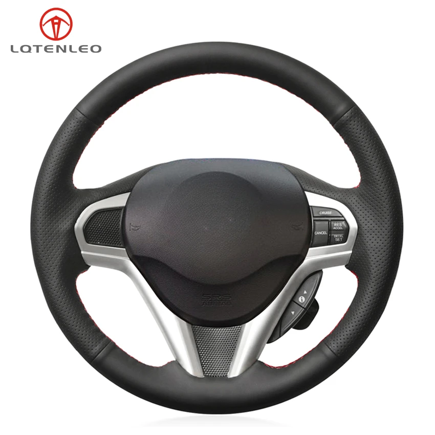 LQTENLEO Black PU Artificial Leather Car Steering Wheel Cover for Honda CR-Z CRZ 2011 2012 2013 2014 2015 2016