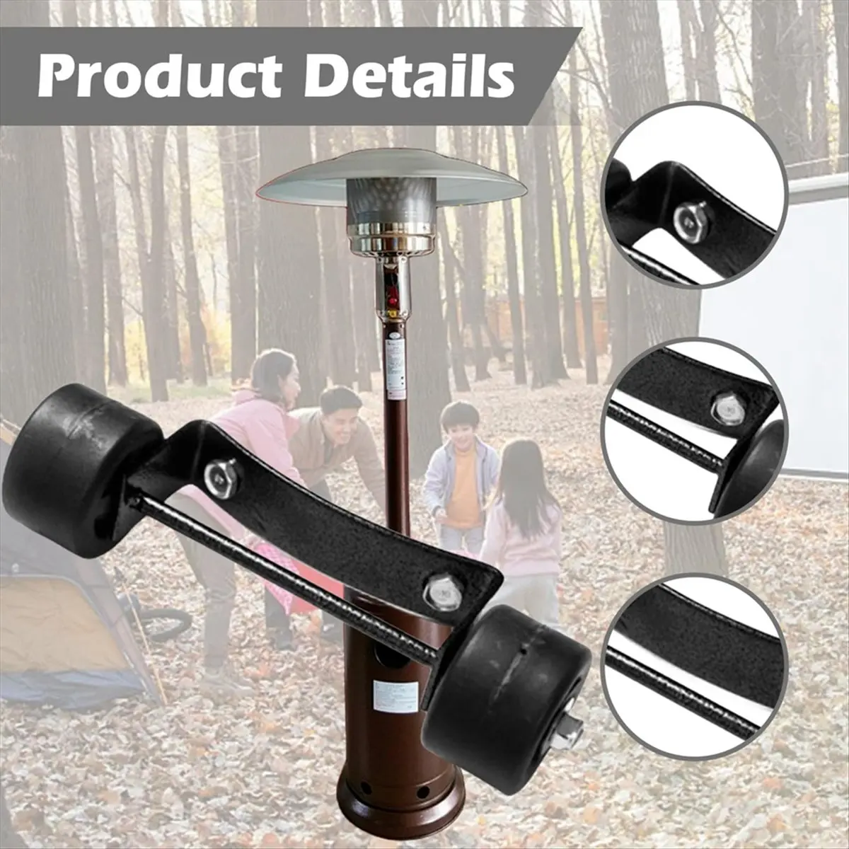 

Универсальный комплект колес для обогревателя HITL, колеса для обогревателя для патио, кронштейн + черные колеса, замена