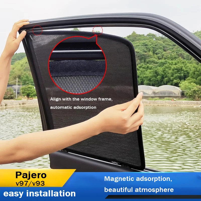 For Mitsubishi Montero Pajero V73V77V97V93 Side Window Sunshade Black Privacy Sunshade - Magnetic Curtain Blind Cover