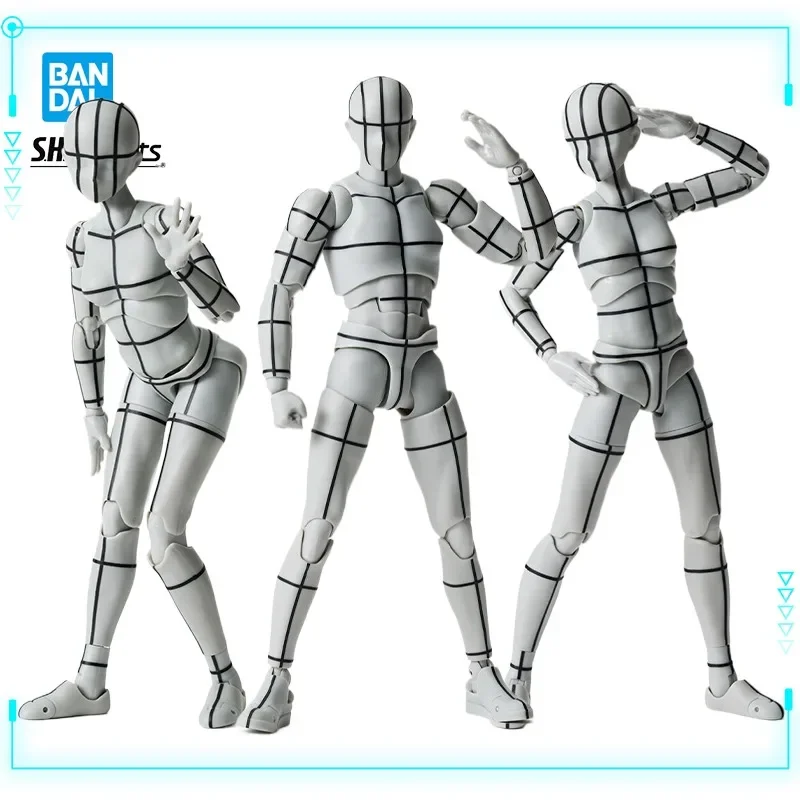 

Bandai Original Genuine Action Figures S.H.Figuarts Body-chan Kun Sports Edition Wireframe Gray Color Ver Assembly Toys Model