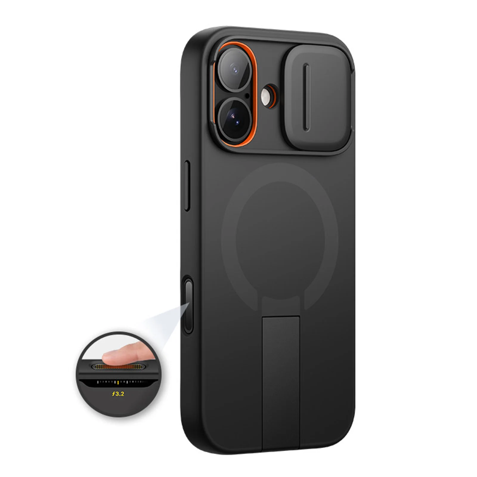 

For iPhone 17 Pro Max/17 Pro/17 Air/17 Magnetic Camera Control Case Adjustable Kickstand Shockproof