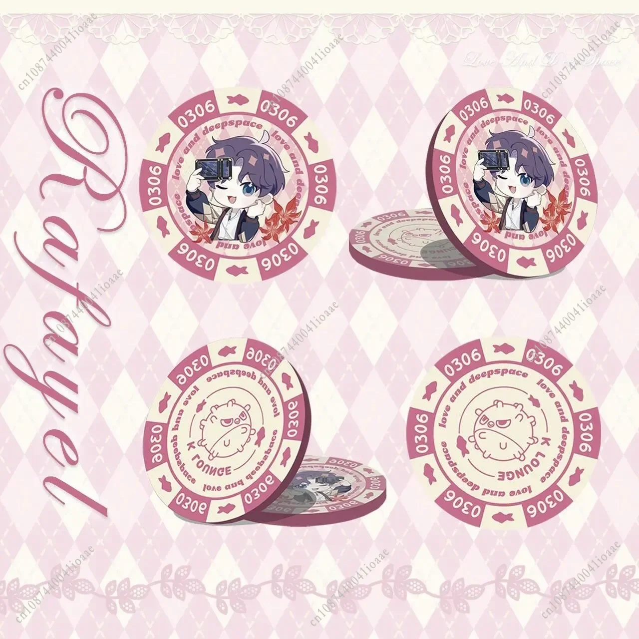 43 MILLIMETRI Amore e Spazio Profondo Sylus Rafayel Zayne Xavier Acrilico Chip Moneta Anime Cosplay Mostra Distribuzione Ventole Regalo Caldo