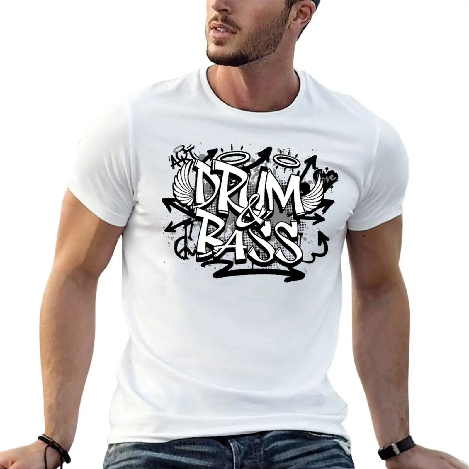 

t for DRUM T-Shirt luxury man shirt Graffiti t Steez man - shirts (Black/Grey) graphic AND BASS