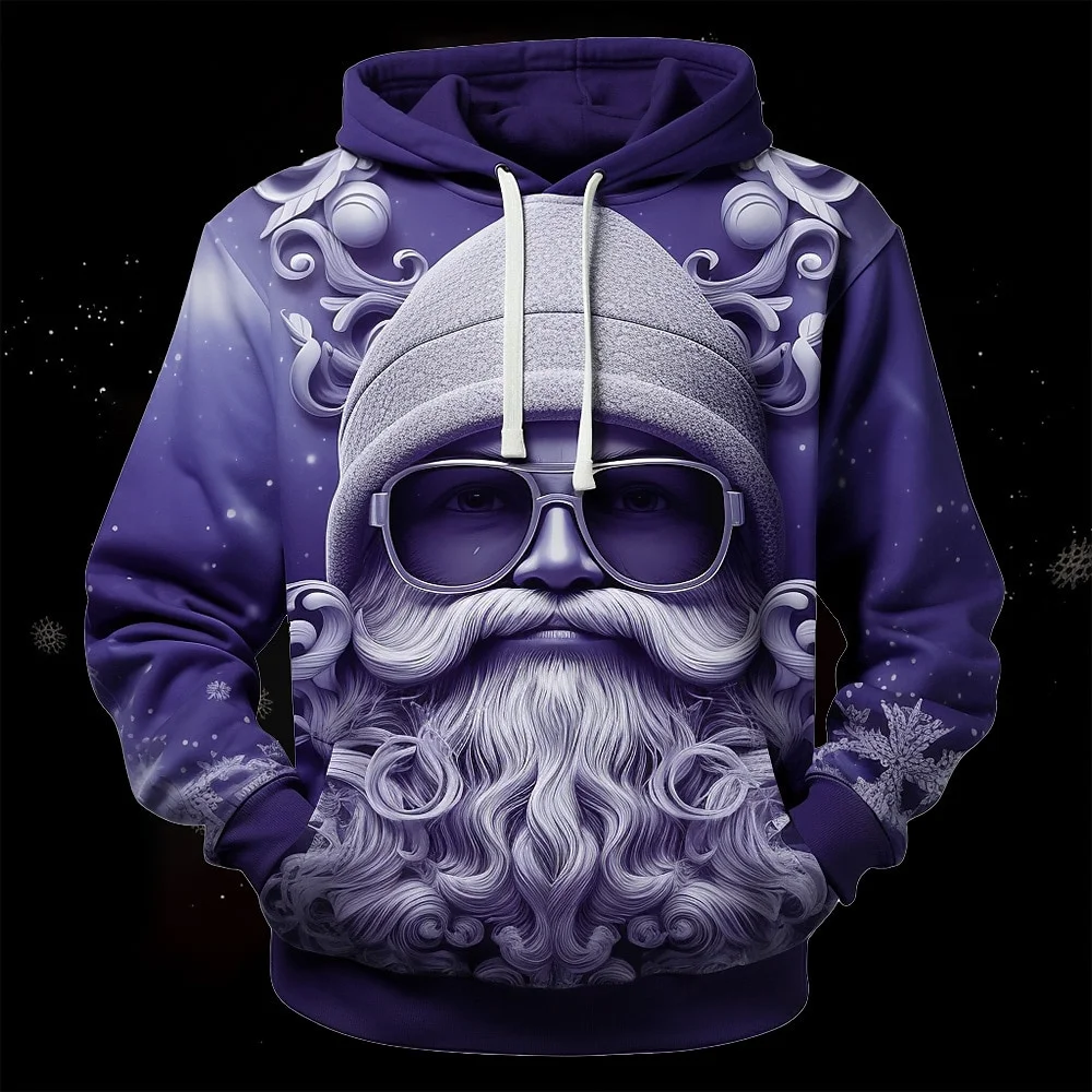 Santa Claus 3d Print Pullover 2025 Christmas Men's Hoodie Autumn Winter Men's Clothing Hoodie Sweatshirt Fashion Top